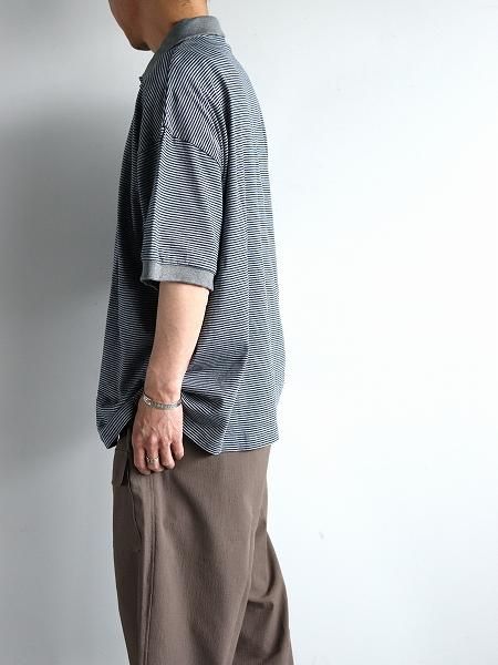 Porter Classic ݡ饷åH/W BEATNIK BORDER POLO SHIRT / GRAY BLUE
