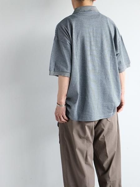 Porter Classic ݡ饷åH/W BEATNIK BORDER POLO SHIRT / GRAY BLUE