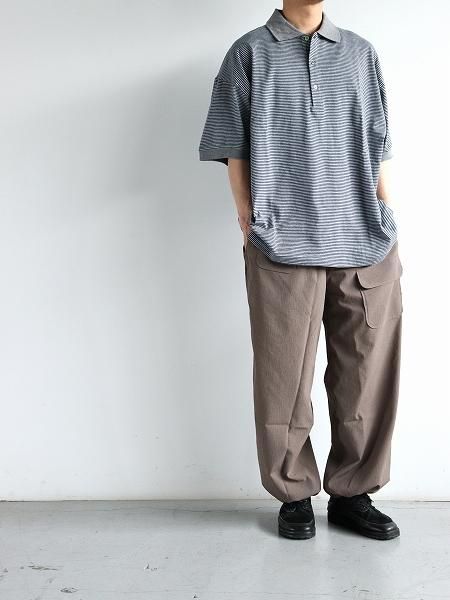 Porter Classic ݡ饷åH/W BEATNIK BORDER POLO SHIRT / GRAY BLUE