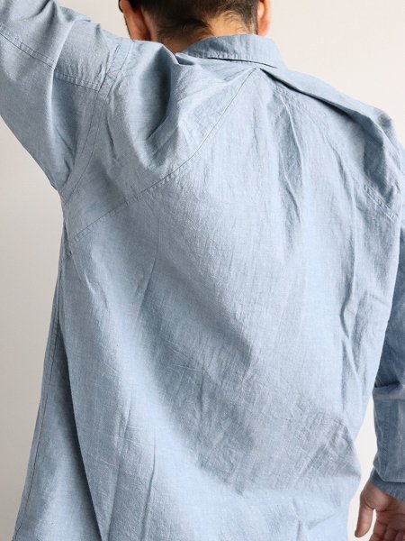 POSTALCOFree Arm Shirts - Straight Fit / Fine Broad Cotton - Light Chambray