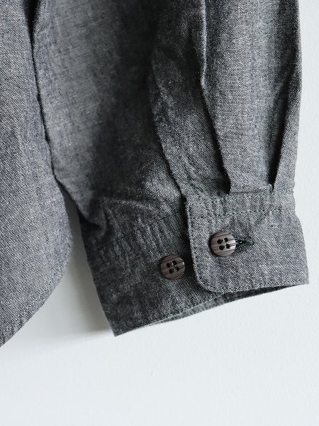 POSTALCOFree Arm Shirts - Straight Fit / Fine Broad Cotton - Black Chambray