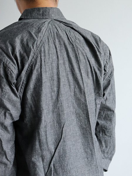 POSTALCOFree Arm Shirts - Straight Fit / Fine Broad Cotton - Black Chambray