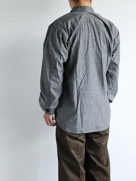 POSTALCOFree Arm Shirts - Straight Fit / Fine Broad Cotton - Black Chambray