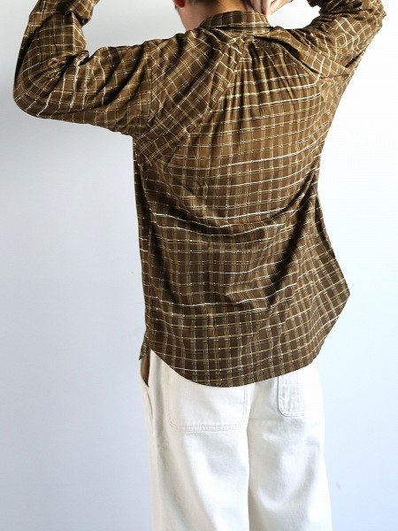 POATALCOFree Arm Shirts Straight Fit / Plaid - Olive