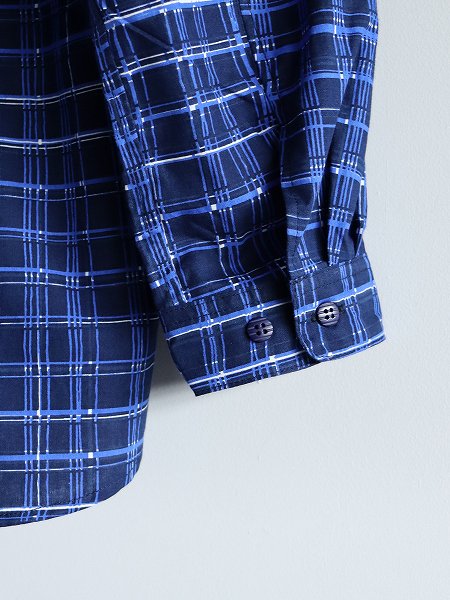 POATALCOFree Arm Shirts Straight Fit / Plaid - Lapis Blue