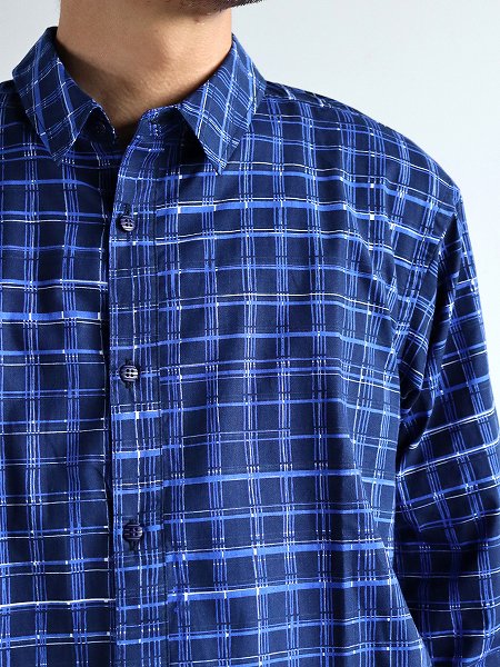 POATALCOFree Arm Shirts Straight Fit / Plaid - Lapis Blue