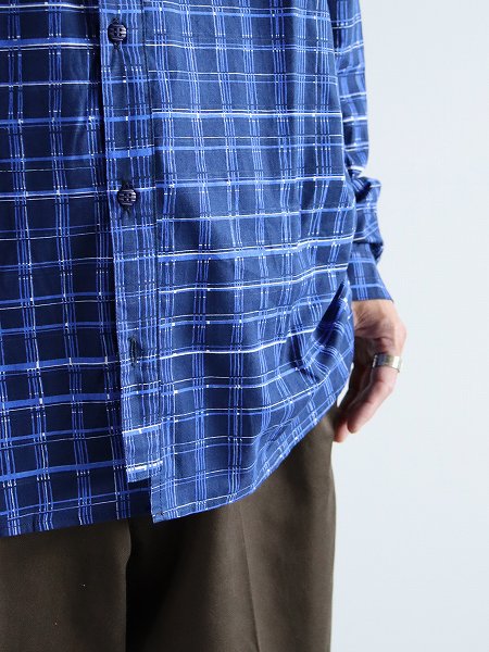 POATALCOFree Arm Shirts Straight Fit / Plaid - Lapis Blue