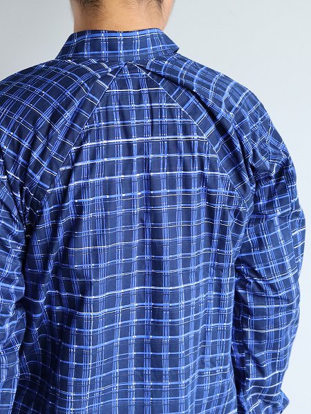 POATALCOFree Arm Shirts Straight Fit / Plaid - Lapis Blue