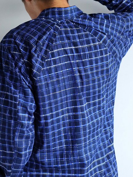 POATALCOFree Arm Shirts Straight Fit / Plaid - Lapis Blue