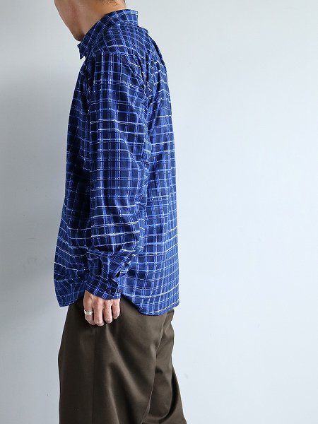 POATALCOFree Arm Shirts Straight Fit / Plaid - Lapis Blue