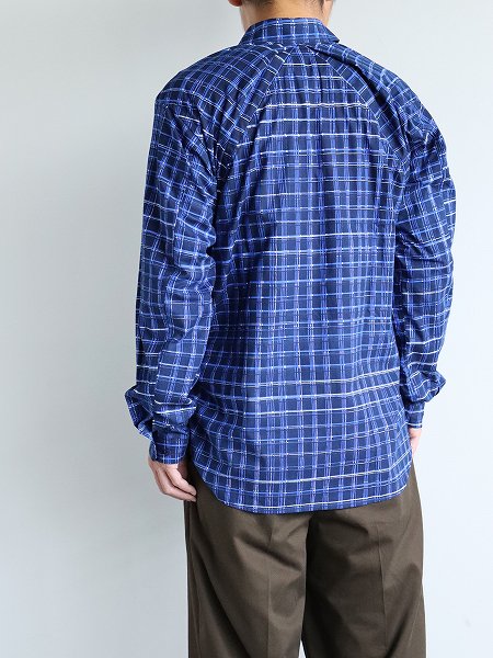 POATALCOFree Arm Shirts Straight Fit / Plaid - Lapis Blue