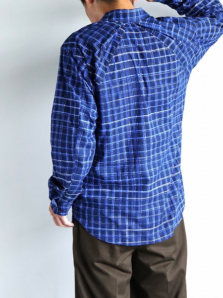 POATALCOFree Arm Shirts Straight Fit / Plaid - Lapis Blue