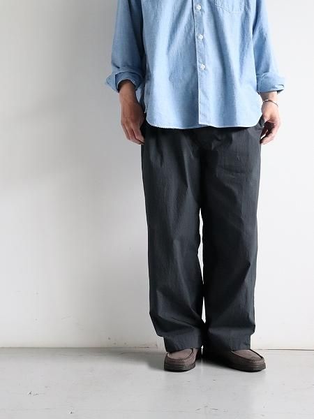 Porter Classic POPLIN WIDE LONG PANTS / CHARCOAL