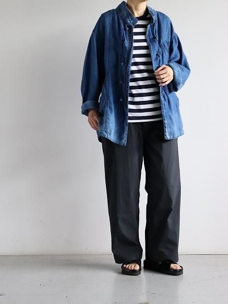 Porter Classic POPLIN WIDE LONG PANTS / CHARCOAL