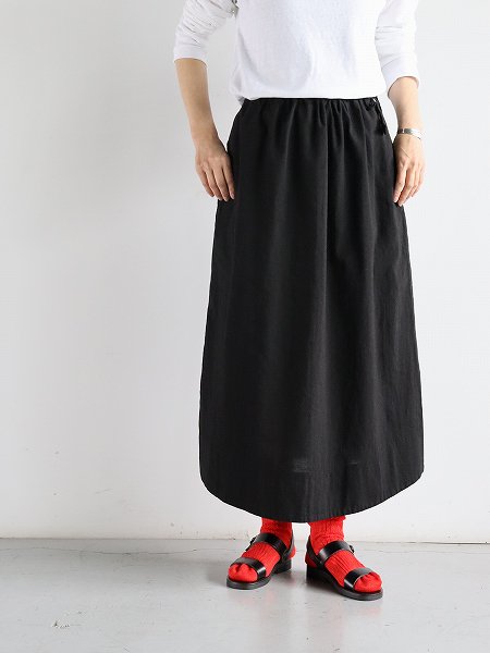 R&D.M.Co- / OLDMAN'S TAILORGARMENT DYE SIDE STRING SKIRT / Black