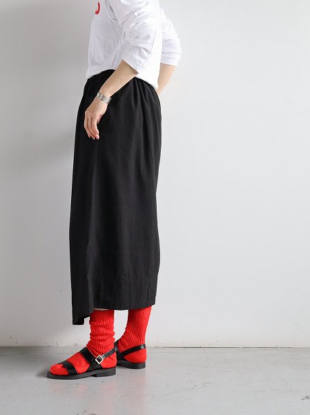 R&D.M.Co- / OLDMAN'S TAILORGARMENT DYE SIDE STRING SKIRT / Black