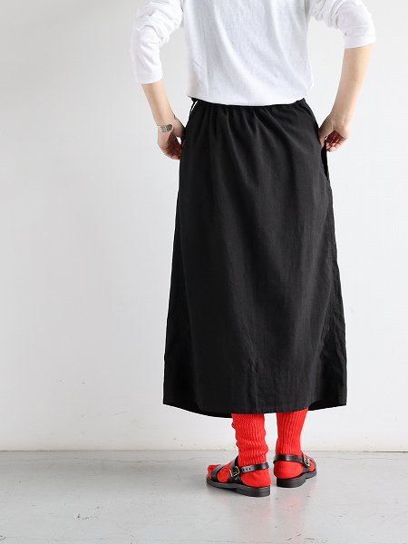 R&D.M.Co- / OLDMAN'S TAILORGARMENT DYE SIDE STRING SKIRT / Black