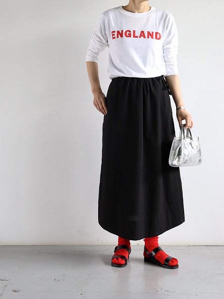 R&D.M.Co- / OLDMAN'S TAILORGARMENT DYE SIDE STRING SKIRT / Black