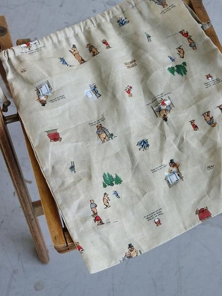 R＆D.M.Co- / OLDMAN'S TAILOR BROWN BEARS DRAWSTRING BAG L