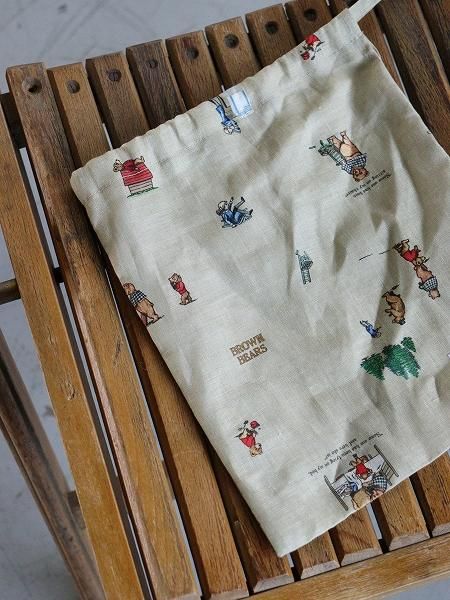 バッグ R&D.M.Co- BROWN BEARS DRAWSTRING BAG S R&D.M.Co- オールドマンズテーラー : BROWN BEARS DRAWSTRING