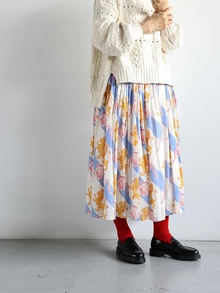 オールドマンズテーラー　キュロットスカート オールドマンズテーラー 総柄リネンモチーフプリントキュロット