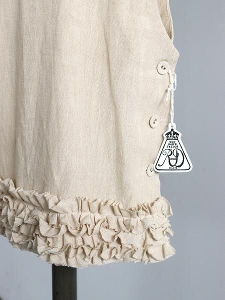 R&D.M.Co-FRILL DECOLATION BUTTON BIB / Antique White