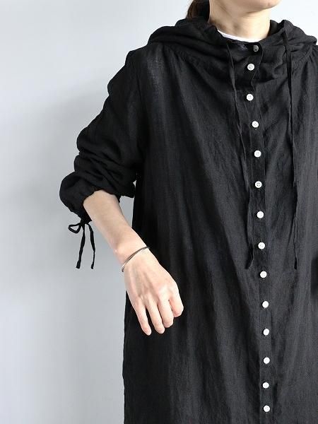 R&D.M.Co- (ɥޥ󥺥ơ顼)LINEN HEMP HOODIE COAT / Black
