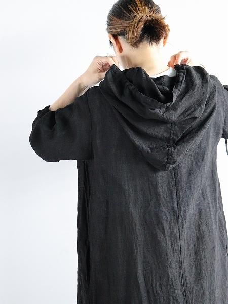 R&D.M.Co- (ɥޥ󥺥ơ顼)LINEN HEMP HOODIE COAT / Black