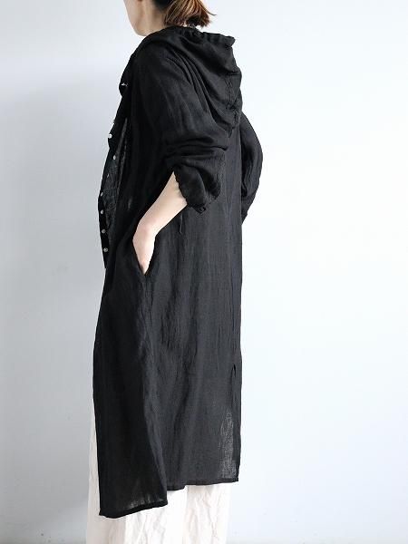 R&D.M.Co- (ɥޥ󥺥ơ顼)LINEN HEMP HOODIE COAT / Black