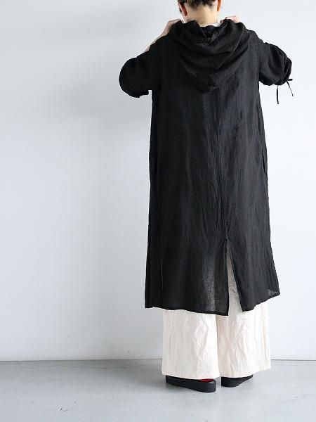 R&D.M.Co- (ɥޥ󥺥ơ顼)LINEN HEMP HOODIE COAT / Black