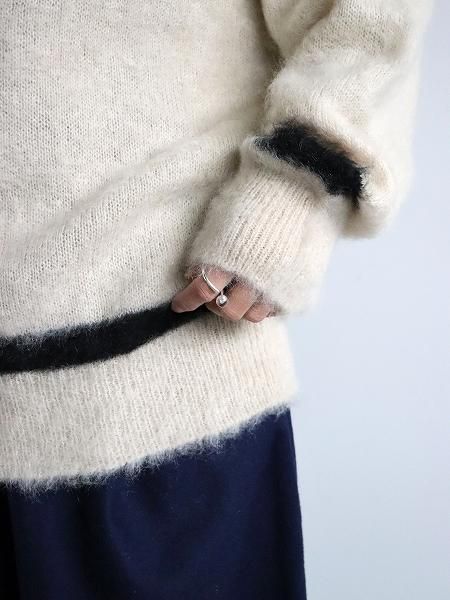 R&D.M.Co- (ɥޥ󥺥ƥ顼)MOHAIR CRICKET SWEATER / Beige  Black