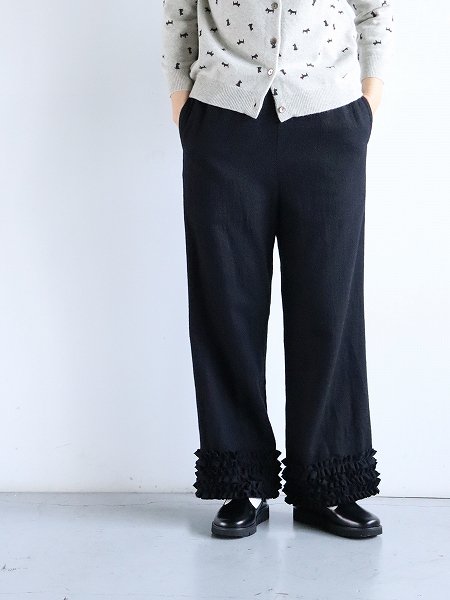 R&D.M.Co- FRILL DECO PANTS / Black  Black