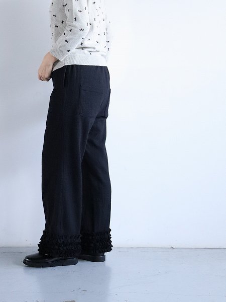 R&D.M.Co- FRILL DECO PANTS / Black  Black