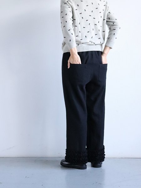 R&D.M.Co- FRILL DECO PANTS / Black  Black