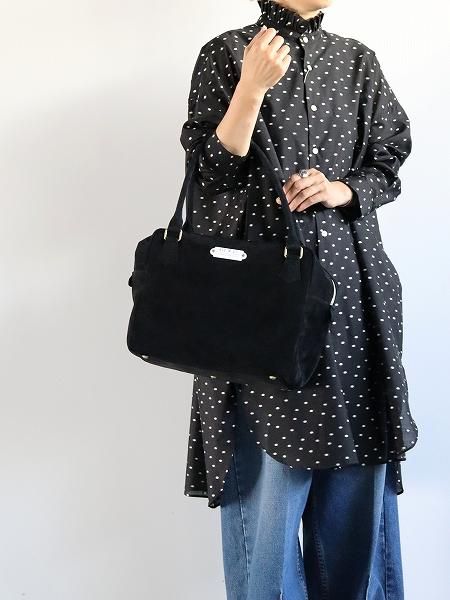 R&D.M.Co-HERITAGE SUEDE BOSTON BAG / Imperial Black
