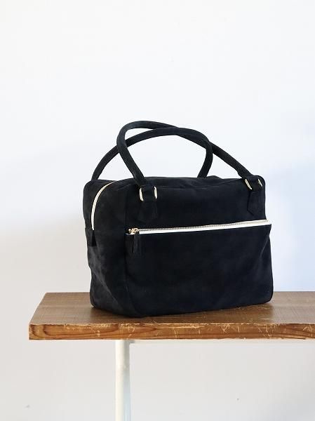 R&D.M.Co-HERITAGE SUEDE BOSTON BAG / Imperial Black