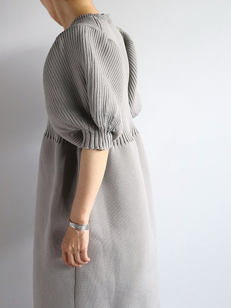 R&D.M.Co-LILLIAN YARN PUFF SLEEVE DRESS / Gray