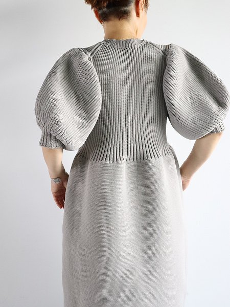 R&D.M.Co-LILLIAN YARN PUFF SLEEVE DRESS / Gray