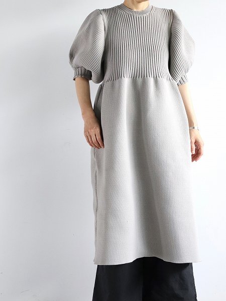 R&D.M.Co-LILLIAN YARN PUFF SLEEVE DRESS / Gray