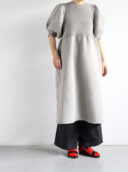 R&D.M.Co-LILLIAN YARN PUFF SLEEVE DRESS / Gray