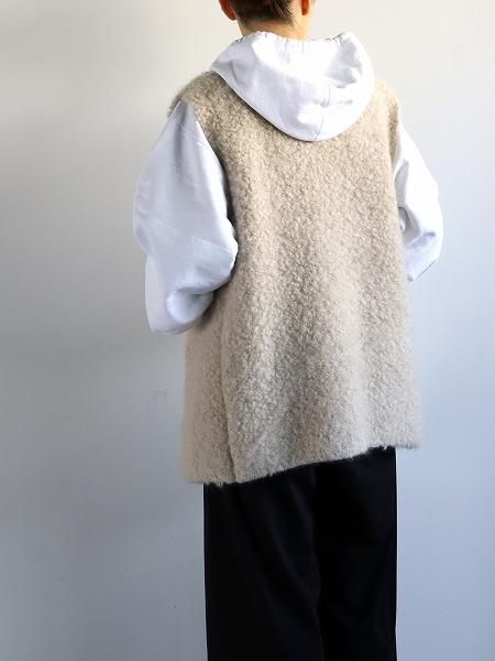 R&D.M.Co- (ɥޥ󥺥ƥ顼)PILE KNIT GILET / Wood Beige