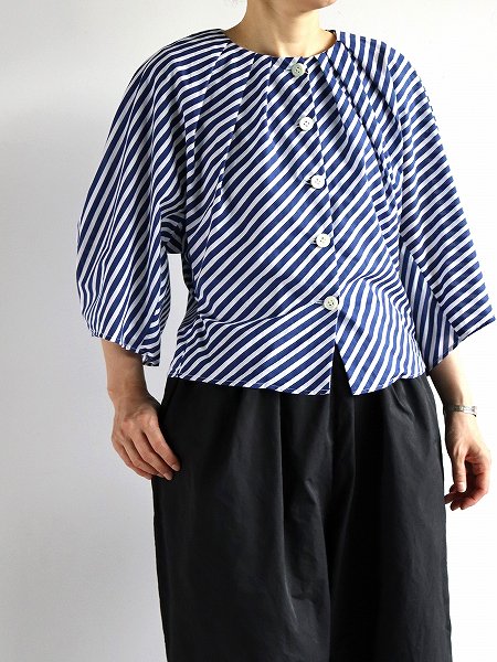 R&D.M.Co-(ɥޥ󥺥ơ顼)  RAINY STRIPE BALLOON SLEEVE JACKET / Blue (no.6838)