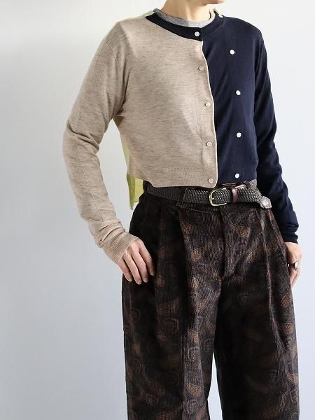 RHODOLIRION (ɥꥪ) Combo Sheer Knit Cardigan / Crazy