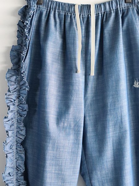 RHODOLIRION (ɥꥪ)Frill Side PT - Chambray / Blue