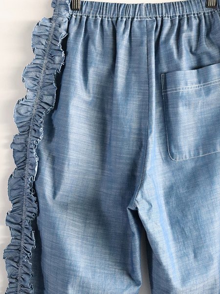 RHODOLIRION (ɥꥪ)Frill Side PT - Chambray / Blue