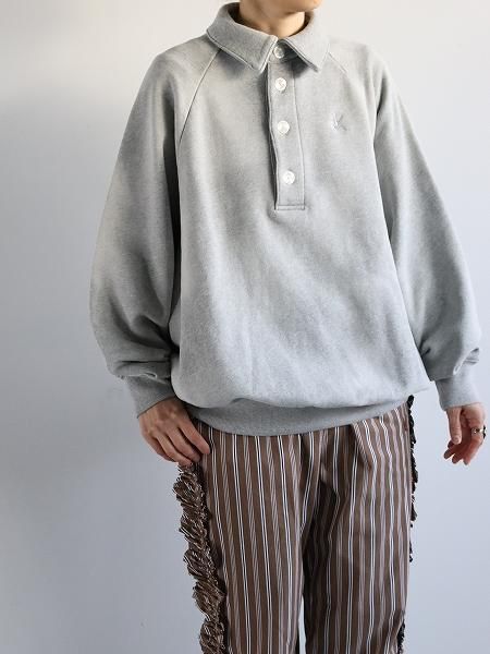 RHODOLIRION (ロドリリオン) Polo Sweatshirt -Damaged / H.Grey