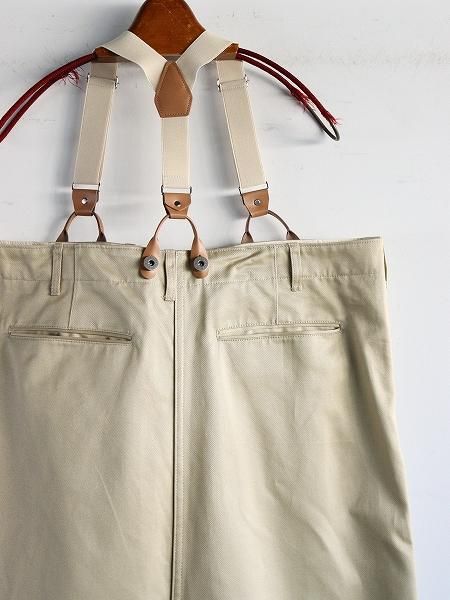 RHODOLIRION (ロドリリオン) Suspender Pants - Chino Cloth / Khaki