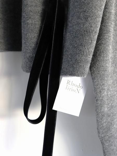 RHODOLIRION (ɥꥪ) Boiled Wool Knit Cardigan / Grey