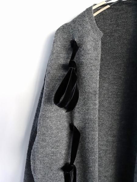 RHODOLIRION (ɥꥪ) Boiled Wool Knit Cardigan / Grey