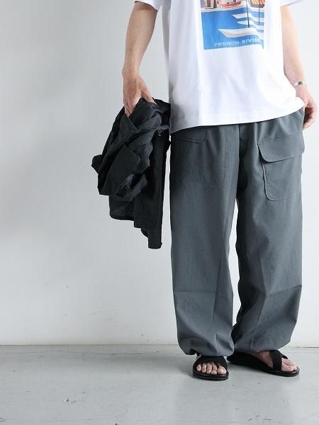 South2 West8 (S2W8)String Cuff Balloon Pant - Poly Washer Cloth / Blue Grey